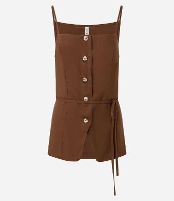 Colete Acinturado em Algodão com Linho e Amarração