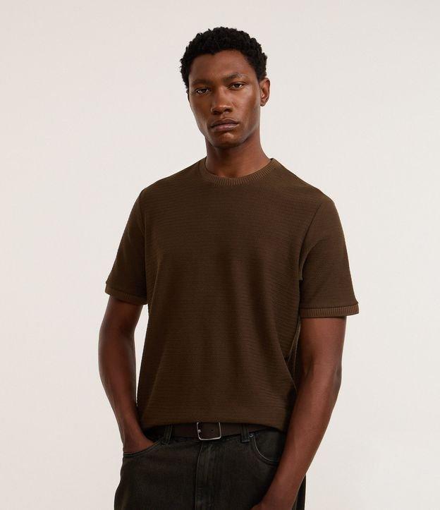 Camiseta Texturizada com Algodão e Gola Redonda - 2