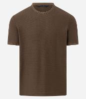 Camiseta Texturizada com Algodão e Gola Redonda - 1