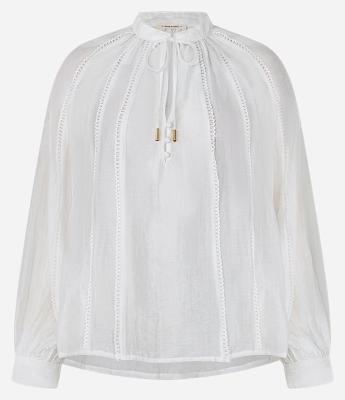 Blusa Bata em Voal com Amarração e Picuetas