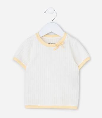 Blusa Infantil em Ribana com Laço - Tam 1 a 6 Anos