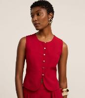 Colete Alfaiatado em Viscose com Botões e Amarração - 1