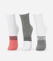 Kit 03 Meias Cano Médio Esportivas em Algodão com Lettering Work Out - 1