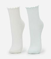 Kit 02 Meias Cano Médio em Algodão Canelado com Picueta - 1