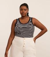 Blusa Regata em Ribana com Listras Curve & Plus Size - 1