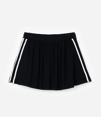 Short Saia Esportivo em Ribana com Listras Laterais Curve & Plus Size
