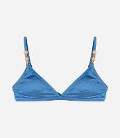 Biquíni Top Triangulo Fixo em Microfibra Brilhante com Aviamentos nas Alças - 1