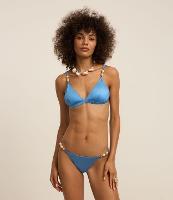 Biquíni Top Triangulo Fixo em Microfibra Brilhante com Aviamentos nas Alças - 2