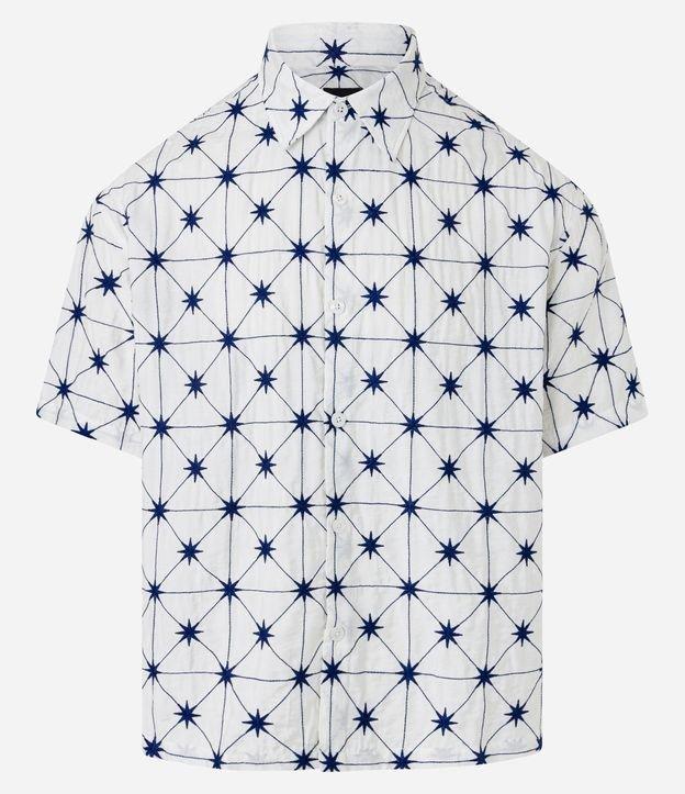 Camisa com Estampa Quadriculada e Bordado de Estrelas - 1