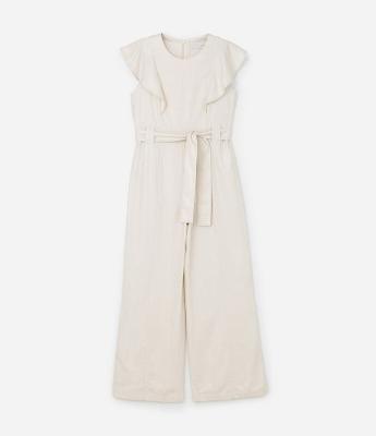 Macacão Infantil em Viscolinho com Cinto - Tam 5 a 14 Anos