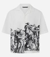 Camisa Boxy em Viscolinho com Estampa Romana - 1