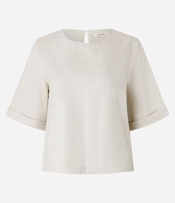 Blusa em Viscolinho com Manga Dobrada