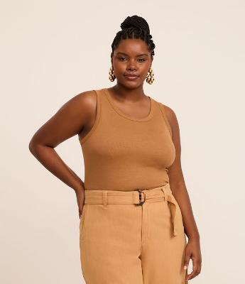 Blusa Regata Canelada em Ribana Curve & Plus Size