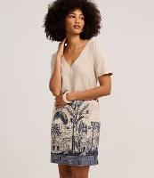 Vestido T-Shirt Curto em Viscolinho com Estampa Arco da Lapa - 3