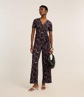 Macacão em Microfibra com Estampa Geométrica e Amarração - 1