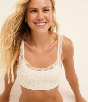 Sutiã Top Seamless Texturizado com Rendinha e Estampa Floral - 2