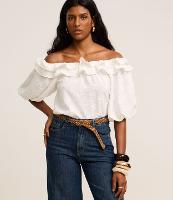 Blusa Texturizada Ombro a Ombro com - 2