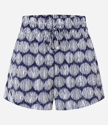 Saída de Praia Short em Chiffon Poá Diferenciado