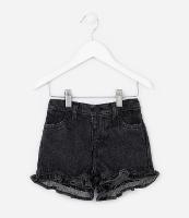 Short Infantil em Jeans com Babadinhos - Tam 1 a 6 Anos - 1