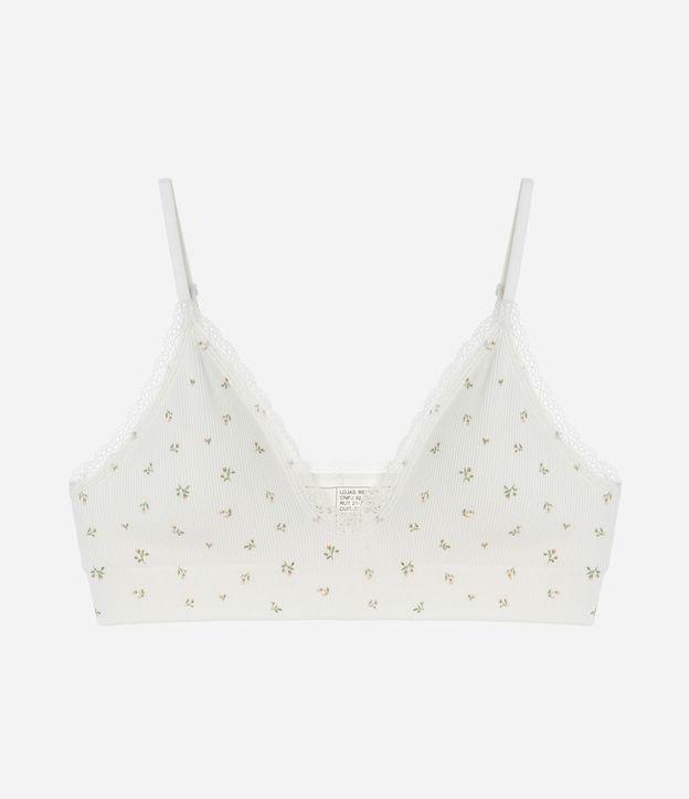 Sutiã Top Seamless Texturizado com Estampa Floral - 1