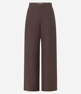 Calça Wide Leg Alfaiatada com Cintura Alta e Zíper Lateral