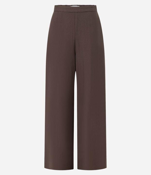 Calça Wide Leg Alfaiatada com Cintura Alta e Zíper Lateral - 1