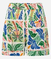 Short Curto em Viscose com Estampa de Folhagem e Barra Dobrada - 1