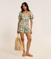 Short Curto em Viscose com Estampa de Folhagem e Barra Dobrada - 2