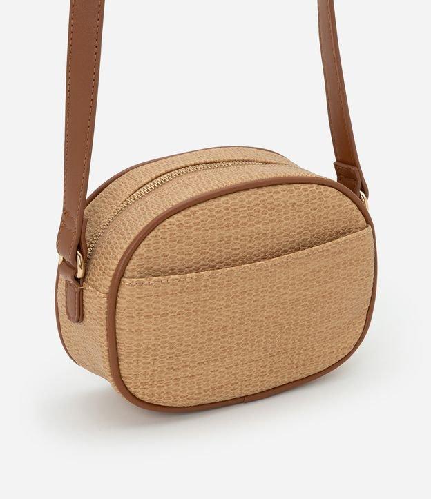 Bolsa Câmera Bag Transversal Pequena com Textura de Palha - 1