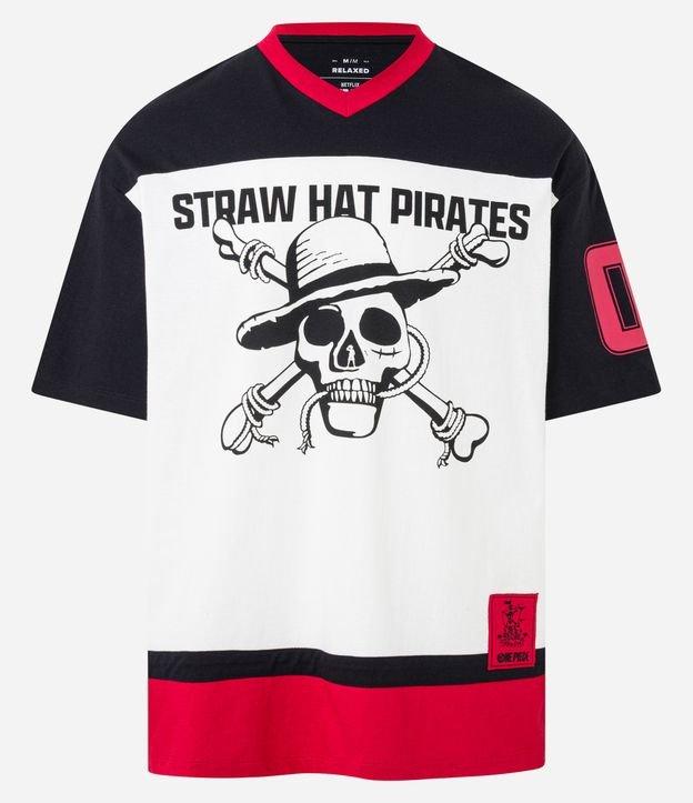 Camiseta Relaxd em Algodão com Estampa One Piece - 1