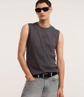 Regata Muscle em Ribana com Estampa Frontal Bordada - 2