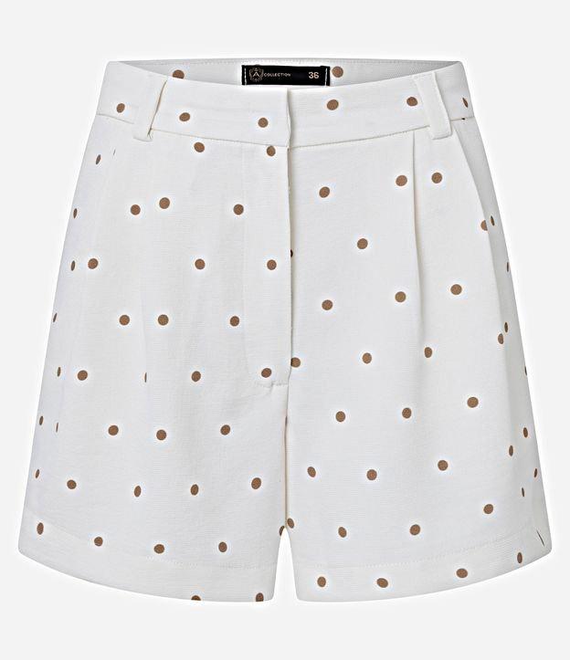 Bermuda Reta Alfaiatada em Piquet com Estampa Poá - 1