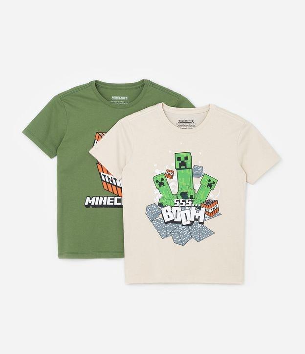 Kit 02 Camisetas Infantis com Estampa Minecraft - Tam 5 a 14 Anos - 1