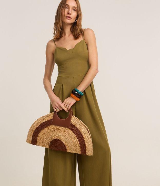 Macacão de Alça em Piquet com Recortes e Pregas - 1