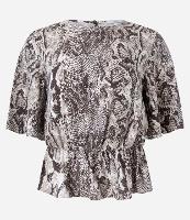 Blusa em Crepe com Cintura Franzida e Estampa Serpente - 1