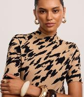 Blusa Canelada em Ribana com Estampa Tigre - 2