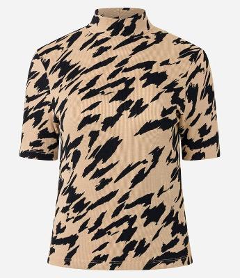 Blusa Canelada em Ribana com Estampa Tigre