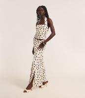 Saia Godê Long Midi em Viscose com Estampa Poá - 1