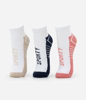 Kit 03 Meias Cano Baixo Esportivas em Algodão com Estampa Sporty - 1