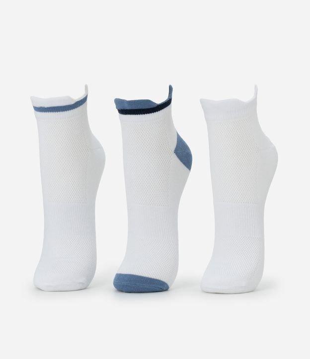 Kit 03 Meias Cano Baixo Esportivas em Algodão com Recorte no Punho - 1