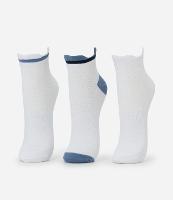 Kit 03 Meias Cano Baixo Esportivas em Algodão com Recorte no Punho - 1