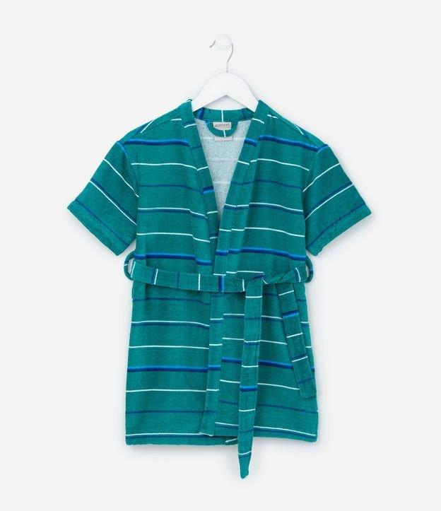 Roupão Infantil Atoalhado com Estampa de Listras - Tam 3 a 16 Anos - 1