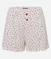 Short de Pijama em Ribana com Estampa de Mini Corações e Barra Frufru - 1