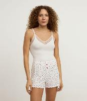 Short de Pijama em Ribana com Estampa de Mini Corações e Barra Frufru - 2