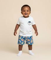 Conjunto Infantil em Microfibra com Estampa de Pinguim - Tam 0 a 18 Meses - 2