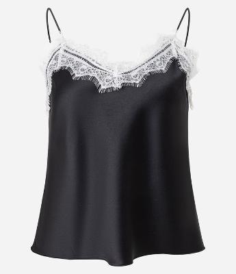 Blusa em Cetim com Renda no Decote