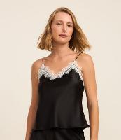 Blusa em Cetim com Renda no Decote - 2