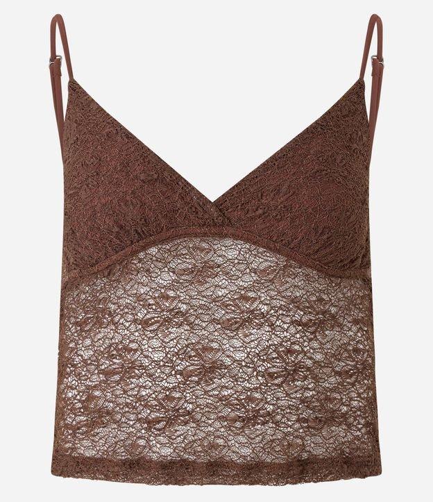 Blusa em Renda com Alça Fina e Textura - 1