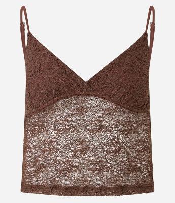 Blusa em Renda com Alça Fina e Textura