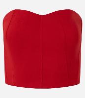 Blusa Cropped em Bengaline com decote Coração - 1
